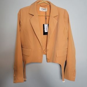NWT Small 4th and Reckless Orange Cropped Blazer